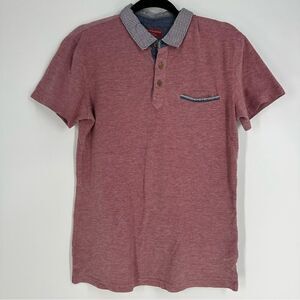 SAKS FIFTH AVENUE Men’s Trim Fit Salmon Color Collared Short Sleeve Polo Sz S